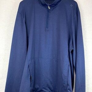 Tommy Bahama Men 1/4 Zip Navy Blue Long Sleeve Pullover Shirt size XXXL